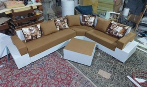 تصویر مبل راحتی ال ۷ نفره همراه جلومبلی 