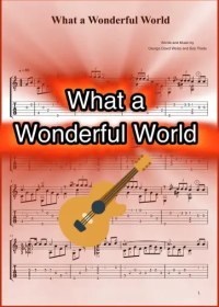 تصویر نت گیتار What a Wonderful World همراه با اجرای تصویری نت 