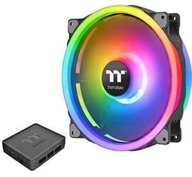 تصویر Thermaltake Riing Trio 200mm 16.8 میلیون RGB Color (Alexa ، Razer Chroma) نرم افزار فعال شده 60 آدرس LED 11 پره هیدرولیک مورد بلبرینگ / پنکه رادیاتور ، پنکه تک فن ، CL-F083-PL20SW-A 