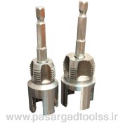 تصویر قلاویز و حدیده سر دریلی لوله آب پلاستیکی سایز 1/2و 3/4 حدیده و قلاویز سر دریلی