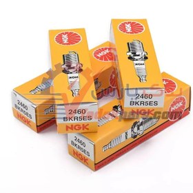 تصویر شمع انجیکا پایه کوتاه انژکتور نیکل - کد 2460 (بسته ۴عددی) NGK Spark Plug BKR5ES 2460 JAPAN