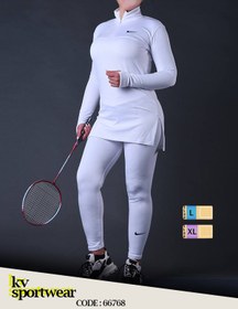 تصویر ست مانتو شلوار نیم زیپ فینگردار ورزشی زنانه NIKE کد 002 NIKE womens sport half zip pants coat set with fingering code code 002