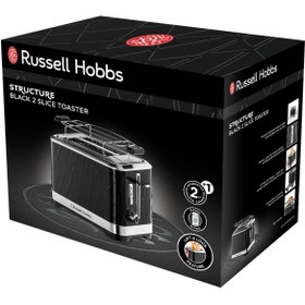 تصویر توستر سیاه ساختار دستگاه سرخ کردن نان Russell Hobbs 