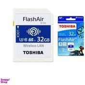 تصویر کارت حافظه‌ی SD توشیبا (Toshiba) با قابلیت انتقال بی‌ سیم اطلاعات ظرفیت 32GB 