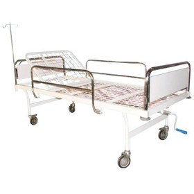 تصویر تخت بیمار مکانیکی تک شکن رویه پانچ ABS ا Hospital Bed Pasha-03 Hospital Bed Pasha-03