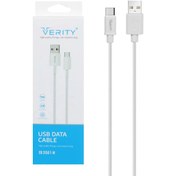 تصویر کابل شارژ وریتی تایپ سی مدل CB3150T-W یک متری - سفید type c verity cable charge CB3150T-W