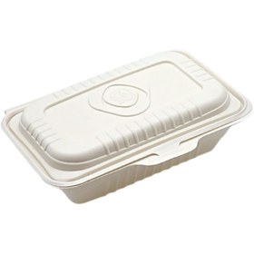 تصویر [200 pcs] Biodegradable Flip Cover Lunch Box 1000 ML (33 OZ) 