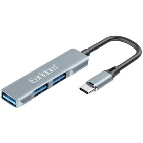 تصویر هاب 3 پورت USB-C ارلدام مدل HUB10 Hub 3 USB-C port Earldom model HUB10