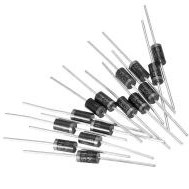 تصویر دیود 1N4007 یکسوساز ۱۰۰۰ ولت ۱ آمپر بسته ۱۰ عددی 