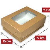 تصویر جعبه شیرینی پنجره‌دار 20*15 کرافت (فروش کیلویی) 