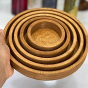 تصویر سینی 5 تیکه طرح دایره چوبی 