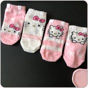 تصویر جوراب مچی بچگانه دخترانه ویسکوز مدل کیتی مناسب 4 تا 7 سال Baby Socks