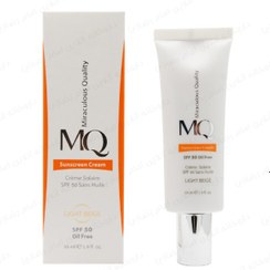 تصویر کرم ضد آفتاب فاقد چربی بژ روشن SPF 50 ام کیو MQ حجم 55 میلی لیتر 