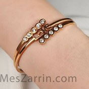 تصویر دستبند بنگل لاو نگین دار 