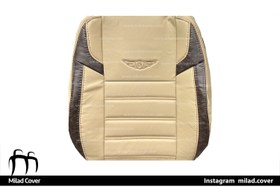 تصویر روکش صندلی سمند ایران خودرو چرم کرم با حاشیه قهوه ای 