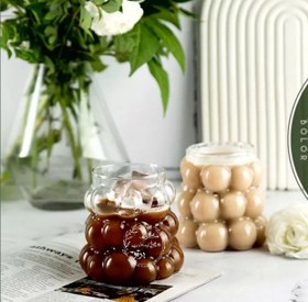 تصویر لیوان حبابی بلور شفاف 