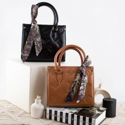 تصویر کیف دوشی زنانه ال وی مدل ۳۲۵۵ گلدوزی اسکارف دار 