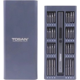 تصویر پیچ گوشتی شارژی توسن مدل 9002 با باتری ۳.۷ ولت و ۶۶ پارچه 