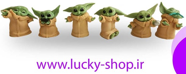 تصویر فیگور بیبی یودا بسته ۶ عددی سایز ۵ سانتی‌متر 