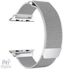 تصویر بند فلزی Millanese مناسب برای ساعت هوشمند اپل ۳۸ و ۴۰ میلی متری رنگ نقره‌ای - Silver 