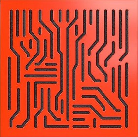 تصویر پنل آکوستیک جاذب صدا طرح آزتکا - 60*60 / زرد Azteca design sound-absorbing acoustic panel