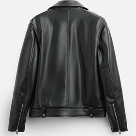 تصویر کت چرم مردانه زارا LEATHER-EFFECT BIKER JACKET 