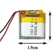 تصویر باتری لیتیومی مدل 502020 ظرفیت 200 میلی آمپر ساعت 