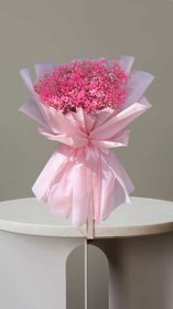 تصویر دسته گل ژیپسوفیلا صورتی |گلفروشی فلورسا کد ۲۵۵ Pink Gypsophila flower bouquet | floressa flowers code 255