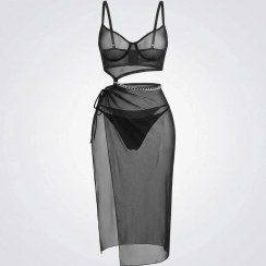 تصویر ست پیراهنی بلند رنگ مشکی کد:109041 