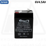 تصویر باتری شارژی 6 ولت 4.5 آمپر گریت سولار | Great Solar 6V 4.5Ah Battery 