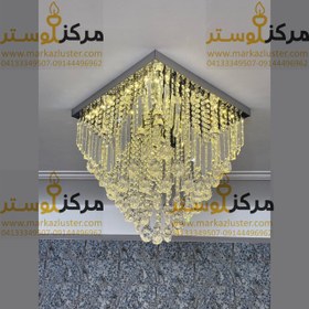 تصویر لوستر سقفی کریستالی مربع سایز 30در30 مدل پارادایس ( ارسال 5 روز کاری ) 