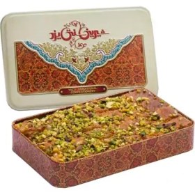 تصویر باقلوا پر مغز طرح جعبه فلزی کوچک سنتی یزد 