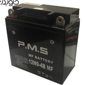 تصویر باتری موتور سیکلت PMS مدل 12N9-4B با 12ولت و 9 آمپر کد EL007 