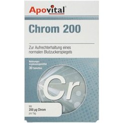 تصویر قرص کروم 200 میکروگرم آپوویتال Apovital Chrom 200 mcg