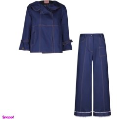 تصویر ست کت و شلوار جین زنانه گره استایل مدل پاریس 