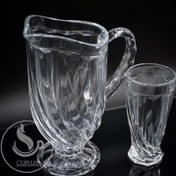 تصویر پارچ و لیوان کریستال مدل تولیپ ا pitcher and glass model tolip pitcher and glass model tolip