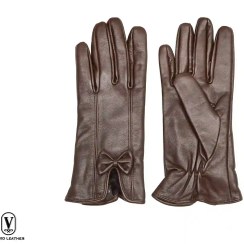 تصویر دستکش زنانه چرم ( کد 03003) 