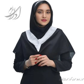 تصویر مقنعه رینگی بروجرد مشکی ( با تل رنگی ) 