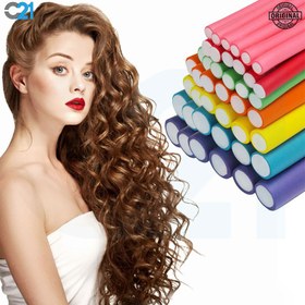 تصویر بیگودی های فومی مفتول دار بسته ۱۰ عددی - شماره Wired foam curlers