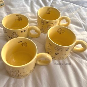 تصویر ماگ تدی دسته قلبی 