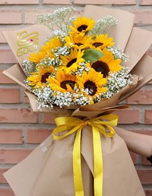 تصویر دسته گل تبریک (آفتابگردان) 