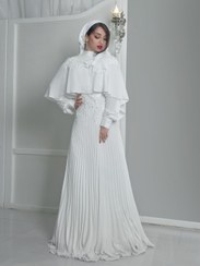 تصویر لباس عروس و محضر کرپ حریر 