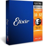 تصویر سیم گیتار الکتریک الکسیر Elixir 1052 Elixir Strings, Electric Guitar Strings, Nickel Plated Steel with NANOWEB Coating, Longest-Lasting Bright Tone with Comfortable Feel, 6 String Set, Light/Heavy 10-52