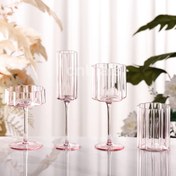 تصویر بستنی خوری ، دسر خوری و گیلاس خوری پایه بلند طرح گل برند Deli Glass - دسرخوری ۶ عددی Deli Glass