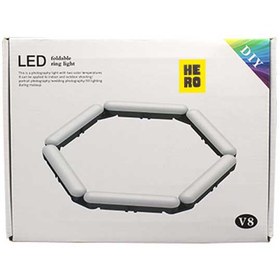 تصویر رینگ لایت شش ضلعی هیرو HERO V8 Ring Light 