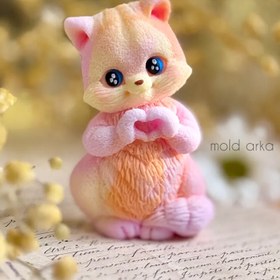 تصویر قالب سیلیکونی گربه قلبی 