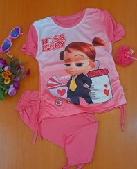 تصویر تیشرت دخترانه قرمز _ طرح بچه رئیس 