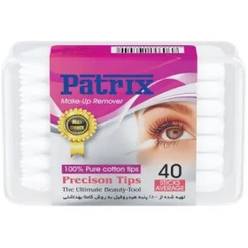 تصویر گوش پاک کن آرایشی بسته 40 عددی Patrix Patrix Hygienic Cotton Swabs 40PCS