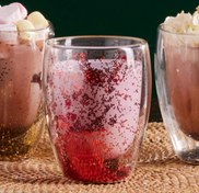 تصویر ماگ شیشه دوجداره کاراجا طرح پیا karaca pia Karaca kupa