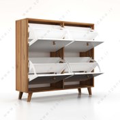 تصویر جاکفشی داشبوردی چهار درب النا با دستگیره چوبی 